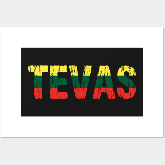 Lithuanian Tevas Dad Father Tetis Lietuva Flag Wall Art by Nirvanibex